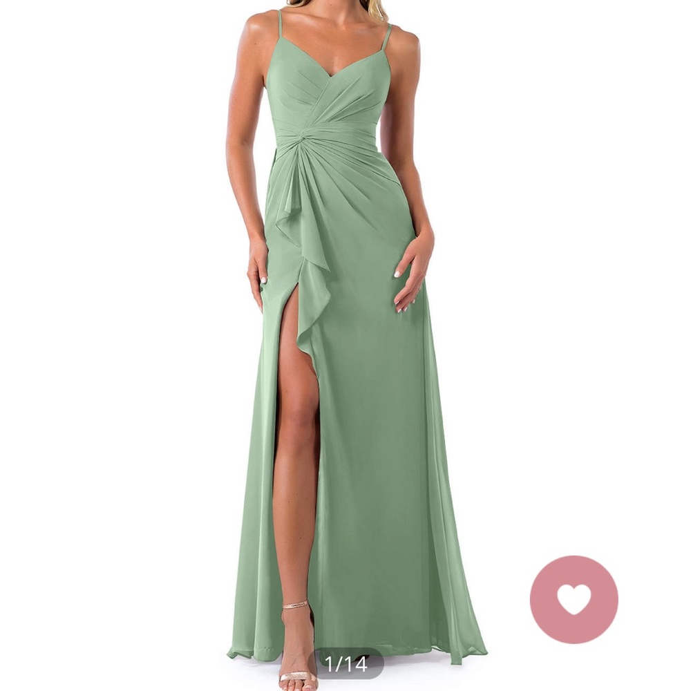 Azazie
Size - A10 
Color - matcha
Style - Azazie Emerald